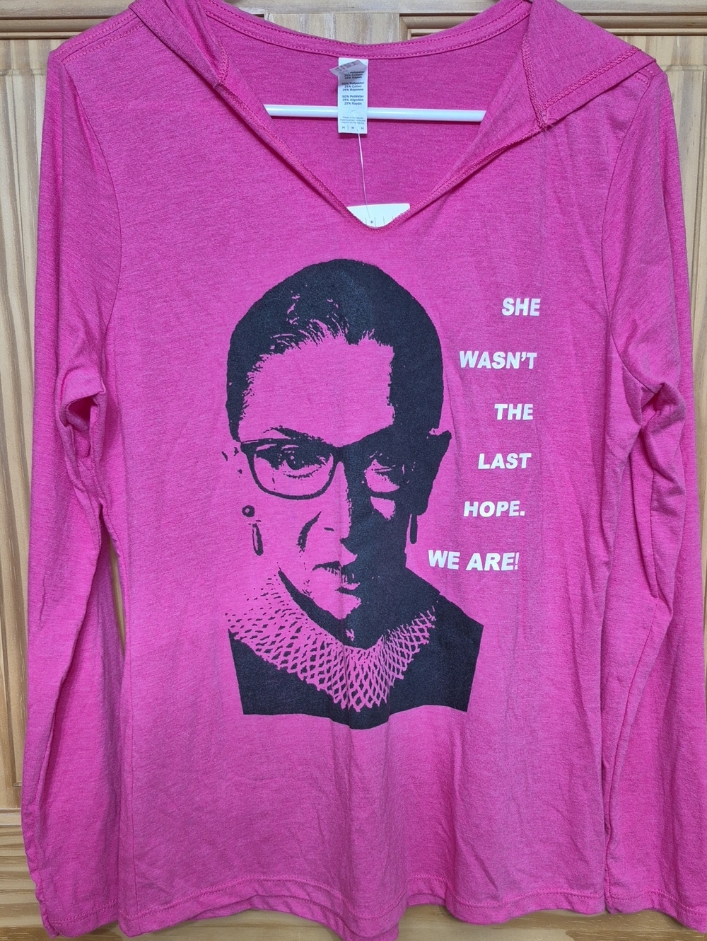 NWT Pink Ruth Bader Ginsburg "She Wasn't The Last Hope" Graphic Hoodie